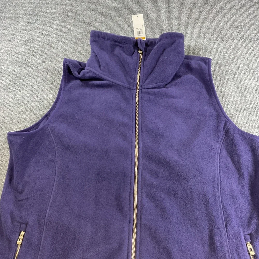 Calvin Klein Performance Mens Purple Fleece Full Zip Vest 3X PFSX9573 WD0 NEW